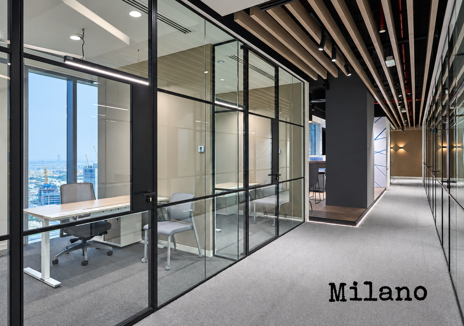 Milano glass partition